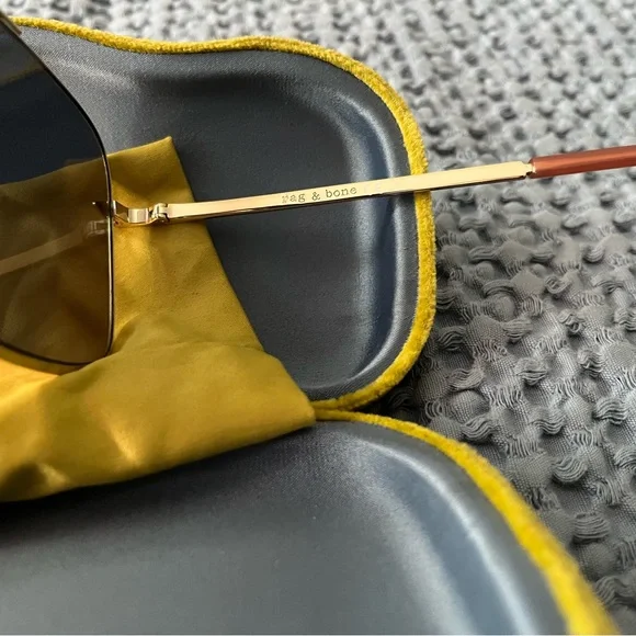Rag & Bone 1010/S Rose Gold Aviator's - Picture 5 of 7